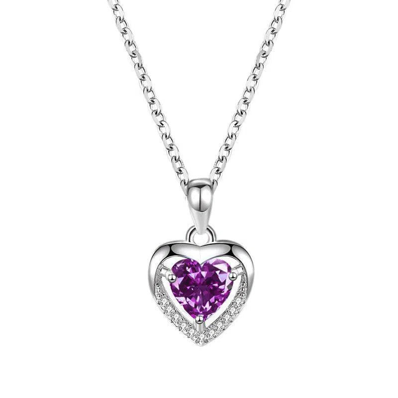 925 Heart-shaped Rhinestones Necklace Luxury Personalized Necklace For Women Jewelry Jewelry Valentine's Day Gift-9