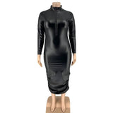 Elegant Plus Size Leather Dresses for Women-2