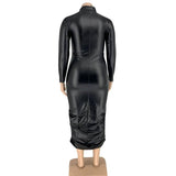 Elegant Plus Size Leather Dresses for Women-3