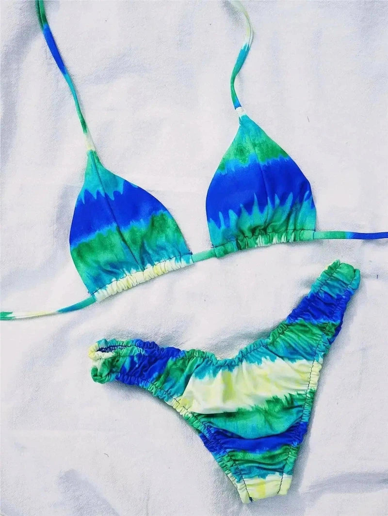 European And American Fashion Print Rainbow Stripe-Two-5