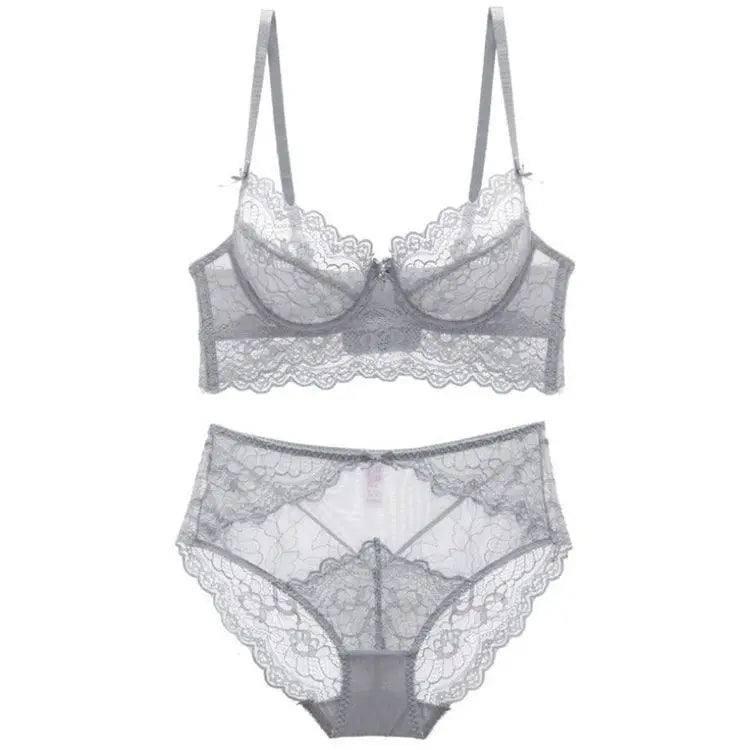 European and American Sexy Lace Lingerie-Grey-3