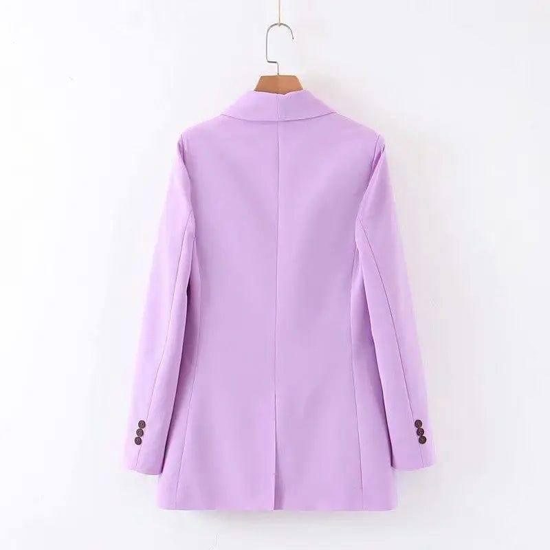 Fashion Temperament Wind Double Breasted Suit Jacket Women-4