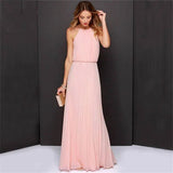 Fashionable dress long skirt-Pink-9