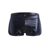 Faux leather boxer shorts-Black-3