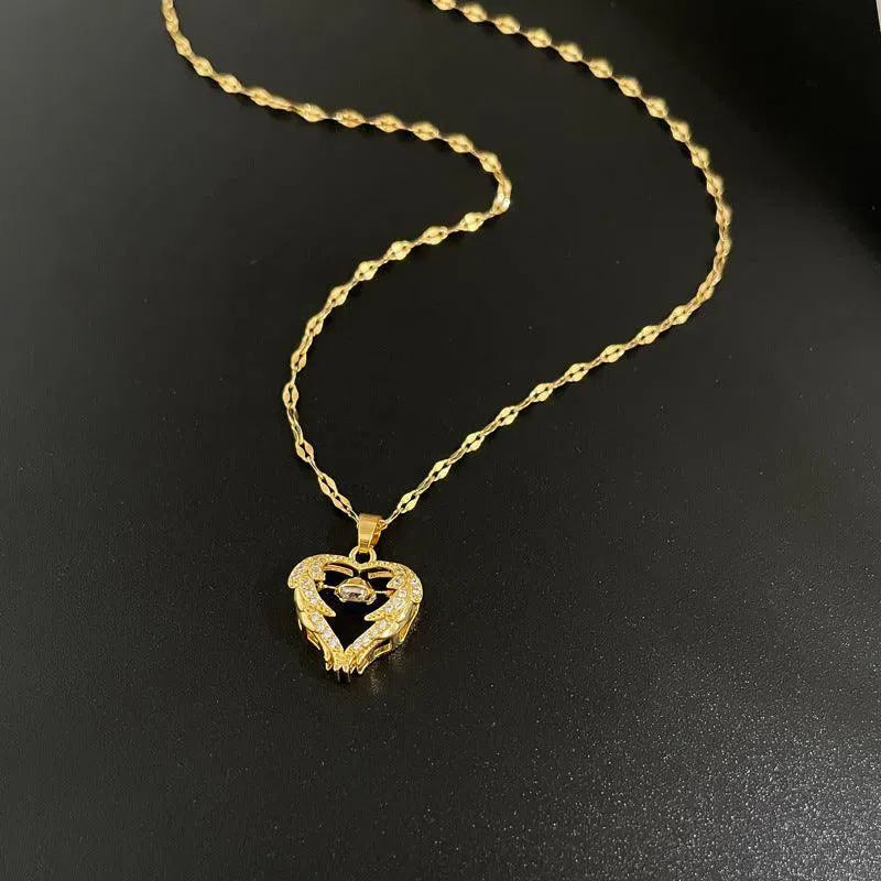 Love Smart Necklace Female Phenix Dance In The Sky Cold Style Luxury Temperament Clavicle Chain-5