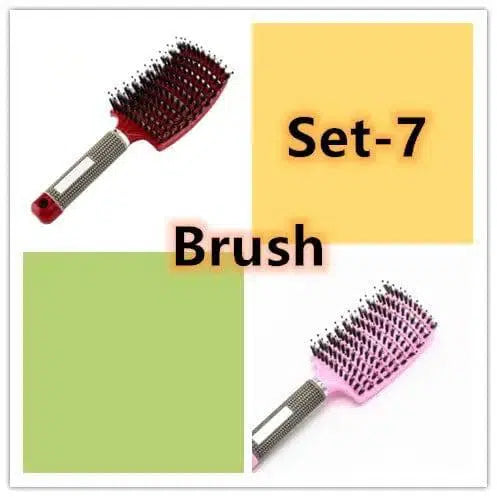 Hairbrush Anti Klit Brushy Haarborstel Women Detangler Hair-Set7-21