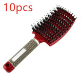 Hairbrush Anti Klit Brushy Haarborstel Women Detangler Hair-Red-56