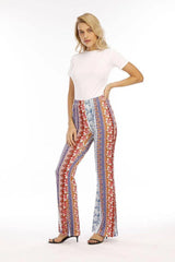 Hip Retro Printed Bootleg Pants Casual Pants-3