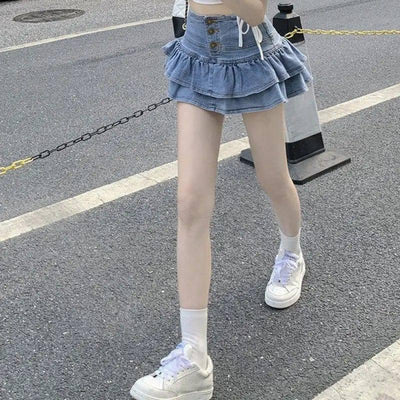 Hot Girl Pure Denim Skirt Women's Summer Anti-exposure-7