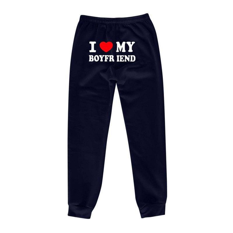 Comfy Love Statement Joggers for Her-Navy Blue Back Picture-14