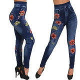 Knitted denim print leggings-3