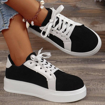 Lace-up Flats Women Walking Sports Skateboard Shoes Retro-4