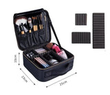 Large-capacity Multifunctional Portable Cosmetic Bag-BlackwithGoldZipper-12