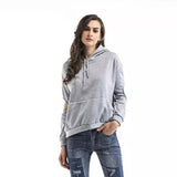 Women's Casual Pullover Hoodie Sweatshirt-Gray-1