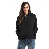 Women's Casual Pullover Hoodie Sweatshirt-Black-2