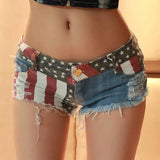 American Flag Patterned Mini Pants-10