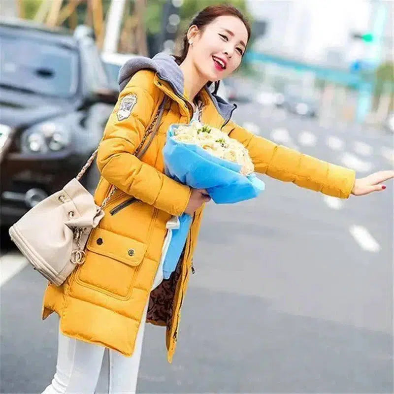 autumn and winter new Korean version of the wild cotton coat-yellow-6