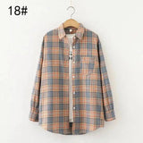 LOVEMI - Lovemi - Autumn Ten-Color Plaid Shirt Women'S Long-Sleeved