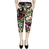 Cage pants printed large size thin ice silk elastic waist-11 STYLE-11