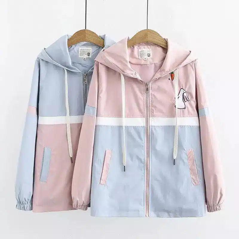 Hooded Casual Windbreaker Jacket with Pockets-1