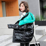 LOVEMI - Lovemi - Casual fashion contrast color shiny down coat