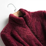 Cozy Coral Fleece Jacket for Ultimate Comfort-Wine Red-5