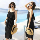 Women's Sleeveless Jumpsuit with Pockets-Black-2