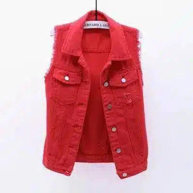 LOVEMI - Lovemi - Denim Vest Women Short Spring And Summer Slim