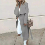 Elegant and stylish trench coat-Grey-4