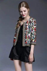 LOVEMI - Lovemi - Embroidered ethnic print coat