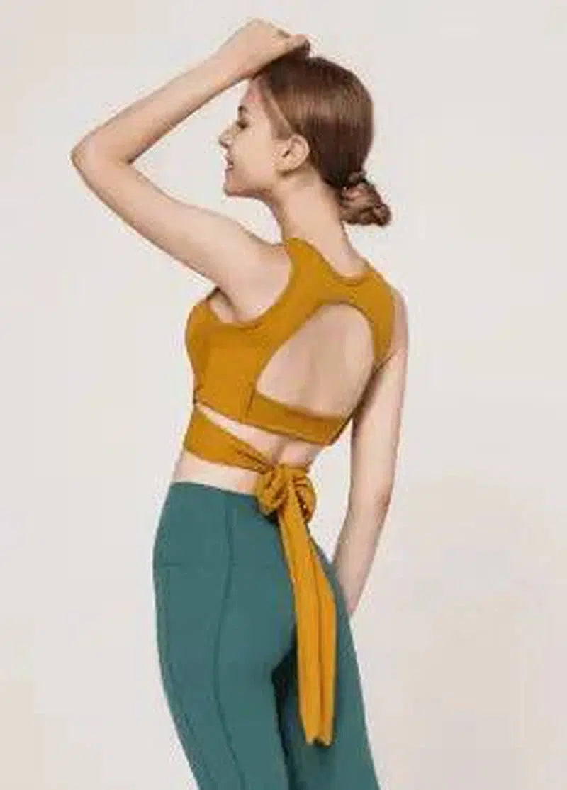 Fall and winter yoga suits-Yellow bra-6