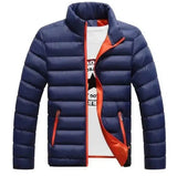 Fall Winter Padded Jacket Stand-Collar Down Jacket Men'S-Navy Blue-2