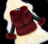 Faux fur coat-Red-4