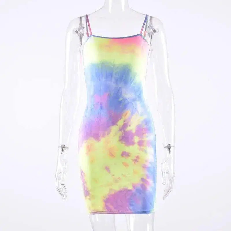 Fluorescent Camouflage Sling Dress-3