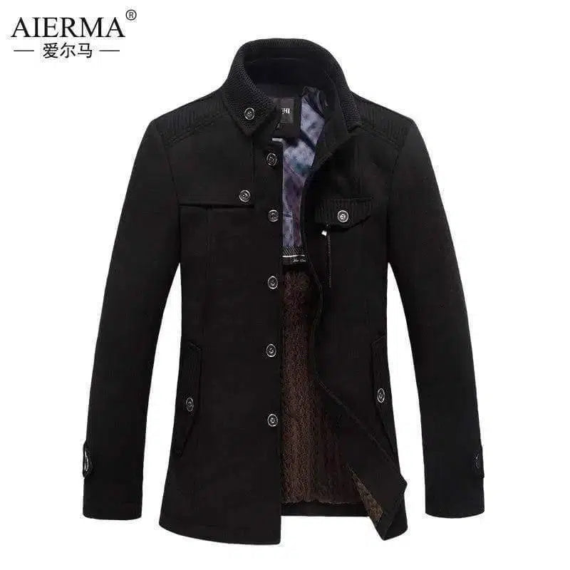 Foreign trade boutique winter new men's business casual-Black-2