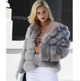 fur imitation fur coat women's short long-sleeved-1