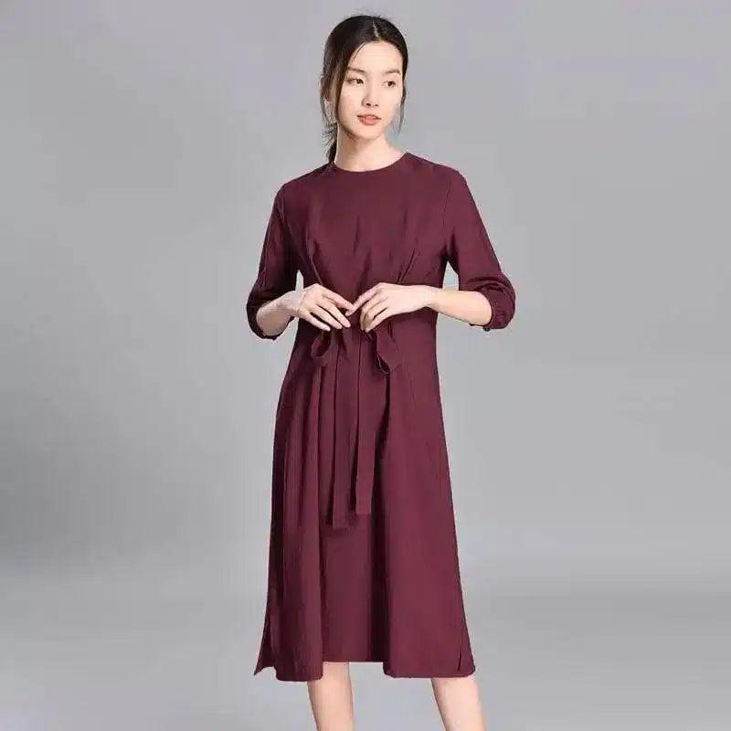 Good Side Of Thing Midi Dress-Red-3