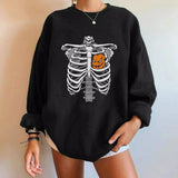 Halloween Themed Oversized Sweatshirt-Black-10