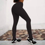 High waist yoga pants-black-4