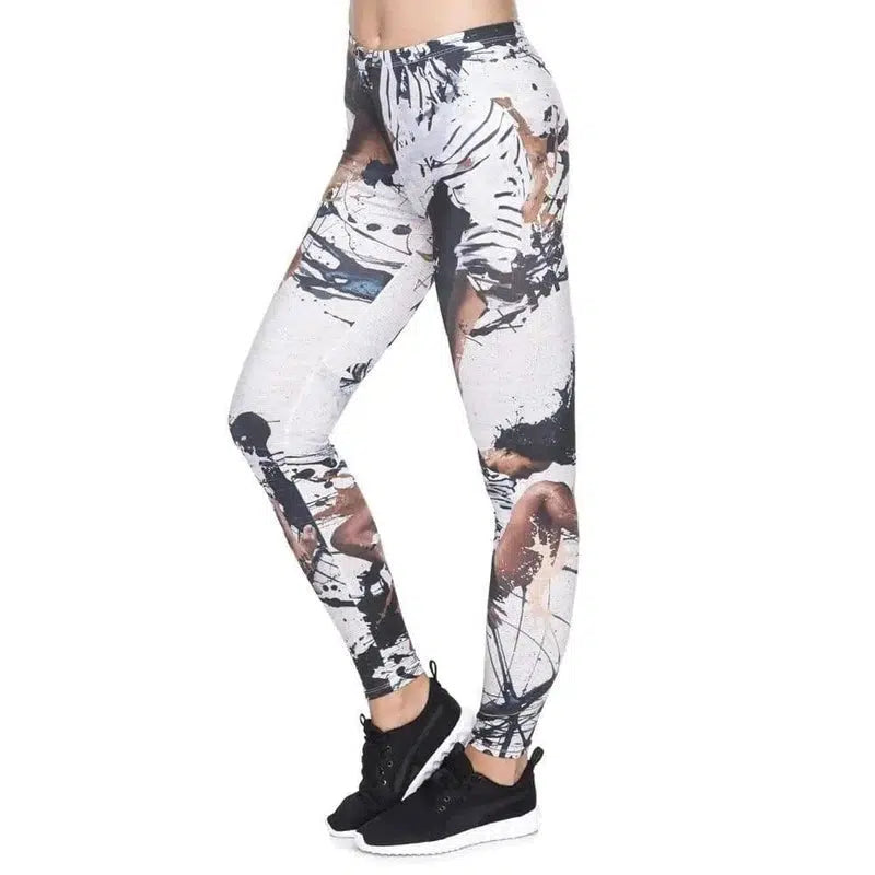 LOVEMI - Lovemi - Ink figure printed cropped trousers