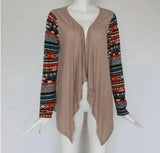 Boho Chic Long Cardigan with Embroidery-Khaki-4