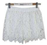 Korean version of lace shorts skirt pants crochet casual-white-7