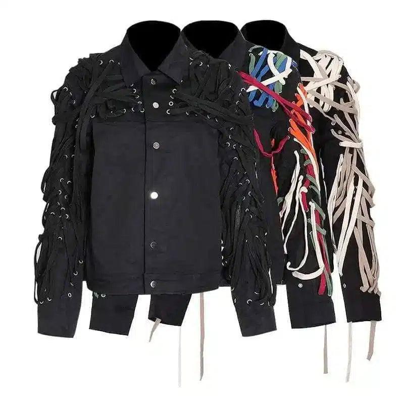 Laced Sleeve Decorative Fashion Jacket-1