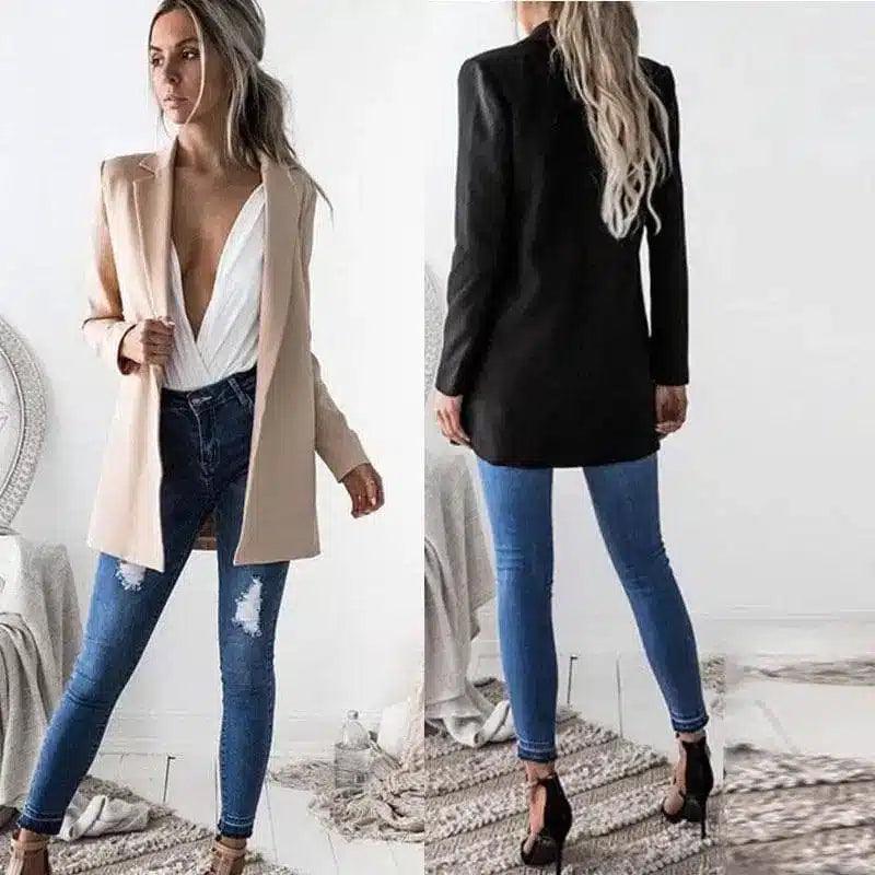 LOVEMI - Lovemi - Lapel Slim Cardigan temperate blazer