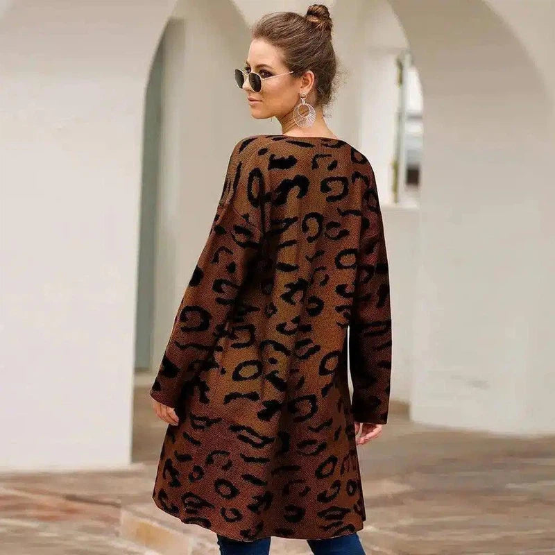 LOVEMI - Lovemi - Leopard Cardigan Loose Sweater Sweater