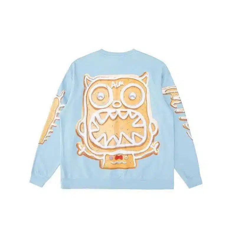 Women's Casual Oversized Sweatshirt-Blue-3