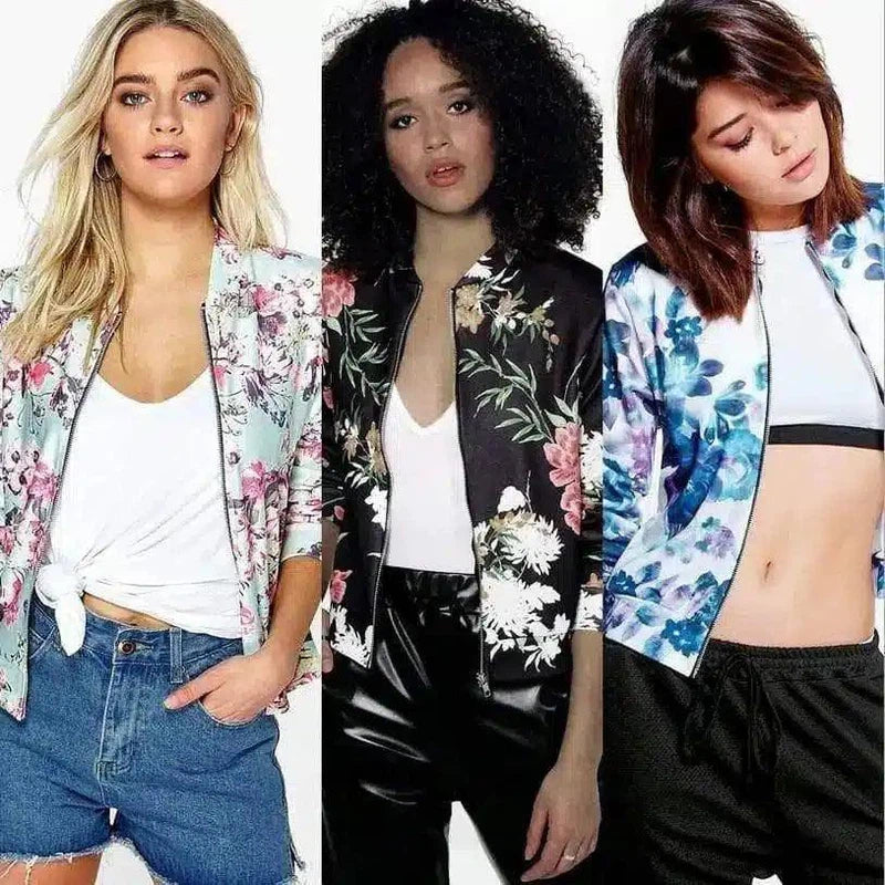 Floral Bomber Jacket for Women-1