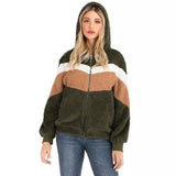 Long sleeve spliced fur coat-Army Green-4