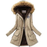 LOVEMI - Lovemi - Long Women's Cotton-Padded Jacket With Wool Collar