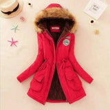 LOVEMI - Lovemi - Long Women's Cotton-Padded Jacket With Wool Collar